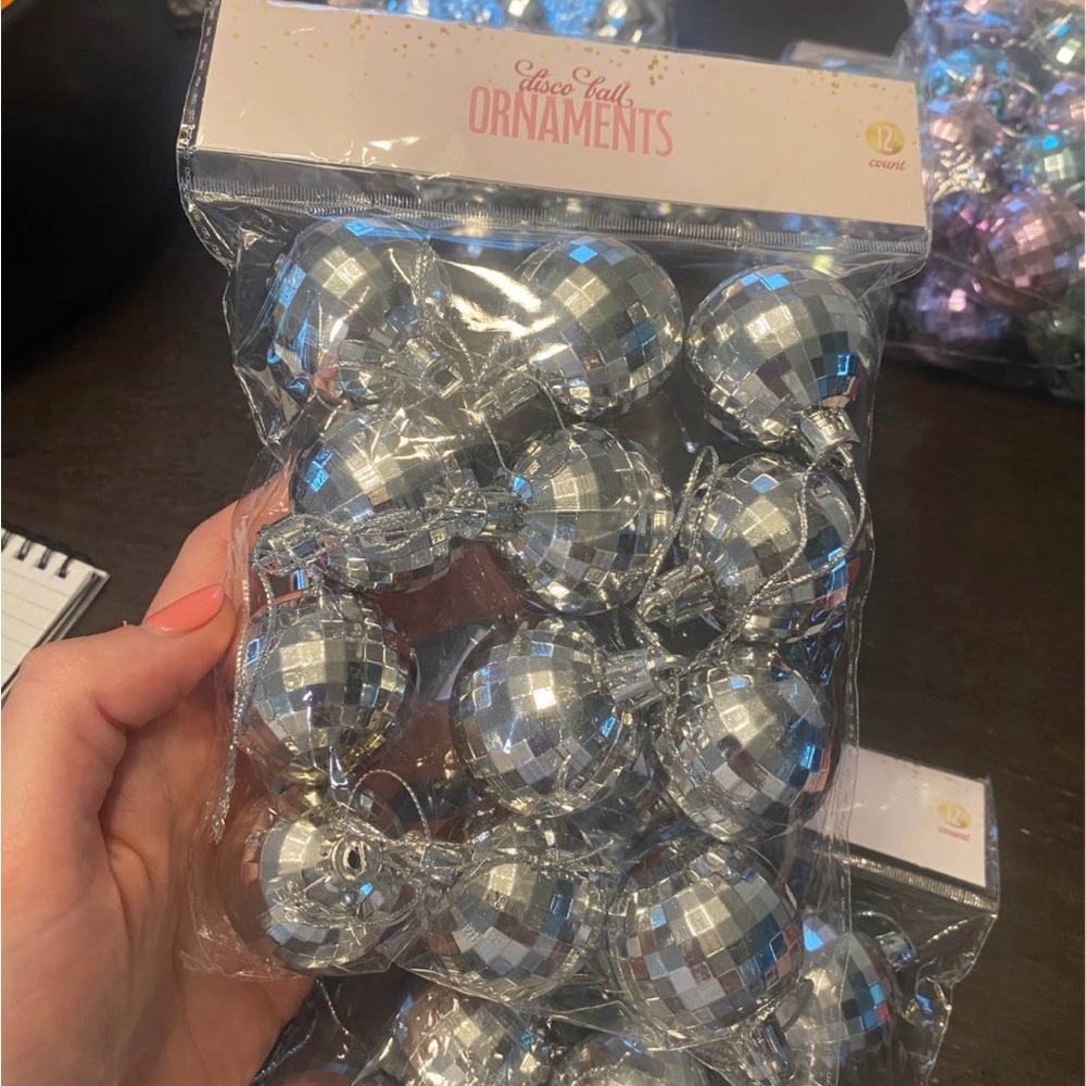 Silver Disco Ball Ornaments